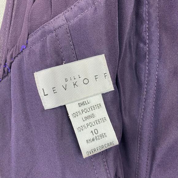 Bill LevKoft Dress Plum Deep Purple Long Formal Bridesmaid Prom Sz 10 Empire - Picture 7 of 8